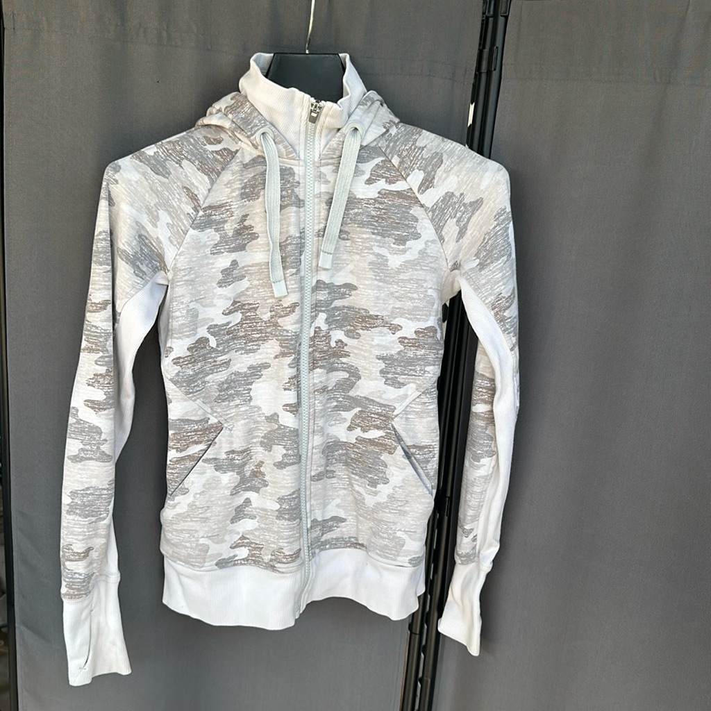 Athleta Camo Jacket Xxs Grey & Beige